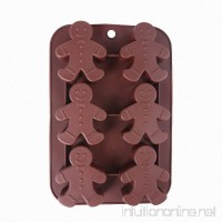 Gingerbread Man Silicone Mold - MoldFun Christmas Party Gingerbread Mold for Chocolates Soaps Cake Baking Ice Cubes Jello Shots Muffins Cookies - B076JCGYQR